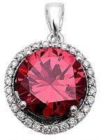 Round 3.50 ct Ruby Solitaire Pendant
