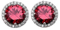 Round 4.50 ct Ruby Solitaire Earrings
