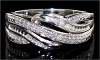 Elegant Diamond Wave Ring