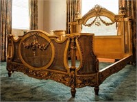 Bed, Headboard, Footboard, Frame, French, Antique,