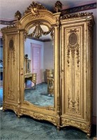 Armoire, French, Antique, Gold Color