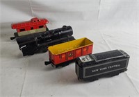 Vintage Marx Tin Litho Train Set, Loco W/ 3 Cars