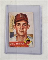 1953 Topps Bill Hunter Signed Baseball Card 166