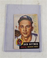 1953 Topps Jack Dittmer Signed Baseball Card 212