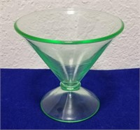Vintage Vaseline Glass Martini Glass