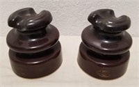 (2) Vintage SB1 Ceramic Insulators