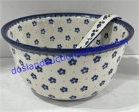 Unikat Polish Stoneware Punch Bowl & Ladle