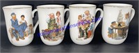 Lot of (4) Normal Rockwell Mugs