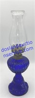 Blue Glass Oil Lamp (13”)