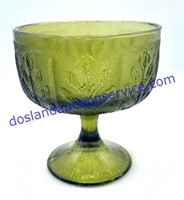 Vintage 1978 FTD Glass Pedestal Dish