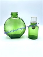 Pair of Green Glass Bottles