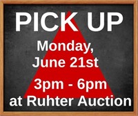 PICKUP TIME IS MONDAY-JUNE 21ST-3-6Pm ONLY!!