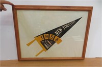 Vintage New York  City Pennant Framed  1958