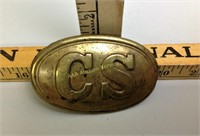 Lead Filled Stamped Brass Confederate States Buckl