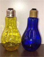 Blue & Yellow Glass Bulb Salt & Pepper Shakers