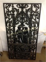 European Themed Cast Iron Gate with Man, Woman and