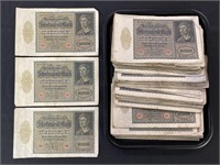 1922 Behntaufend Reichs bank notes.