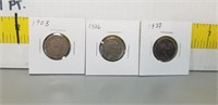 1903, 1936, 1937 Usa 5 Cents