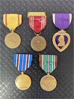 WW2 U.S. military medals Purple Heart.