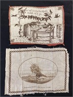 Antique black bird & Crusoe handkerchiefs.