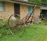 Large Hay Ballier 53" Wheels Rustic Yard Décor