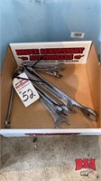 Combination wrench set, from 3/8" to 1"