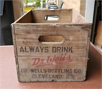 Dr. Wells Soda Crate Wood Vintage Cleveland Oh
