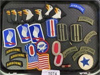 U.S. military patches.