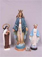 (2) BLESSED MARY STATUES & (1) SAINT TERESA: