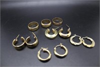 Six pairs 14kt hoop earrings & 14kt rings - 2