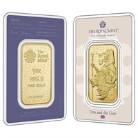 One Ounce: British Royal Mint .999 Fine Gold Bar