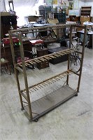 Three tier commercial maple spindled drying rack