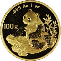 One Ounce: 1998 China Panda .999 Gold Proof Coin