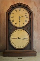 Clock, Calendar Clock, 1900's, Wooden, Antique