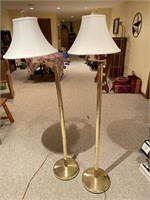 (2) 58” Brass Floor Lamps, Swivel