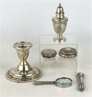 Weighted Sterling Shaker & Candlestick, Sterling