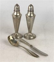 Weighted Sterling Shakers, Sterling Spoon &
