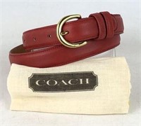 Coach Red Leather Ladies Belt