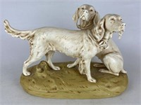 Antique Porcelain English Hunting Dogs Statue