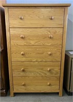 Modern 5-Drawer Chest with Natural Finish