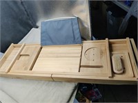 Bamboo Bathtub Tray. Tray extends to fit your Tub