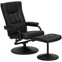 Classic Bonded Leather Recliner and Ottoman -