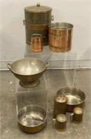 Copper & Brass Kitchenware- Canisters, Colander,