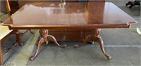 Double Pedestal Dining Table with 2 Leaves