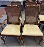Dining Chairs with Cane Inset Backs, Queen Anne