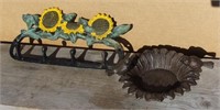 Sunflower Bird Feeder & Hat Rack Cast Iron