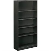 Brigade 5-Shelf Steel Bookcase Black