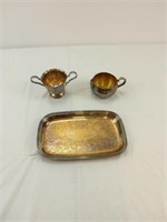 SILVER TRAY AND PITCHER