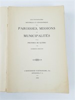 Dictionnaire historique, Paroisses, Missions &