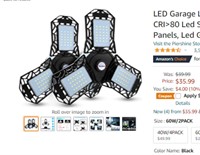LED Garage Lights, 2 Pack Deformable